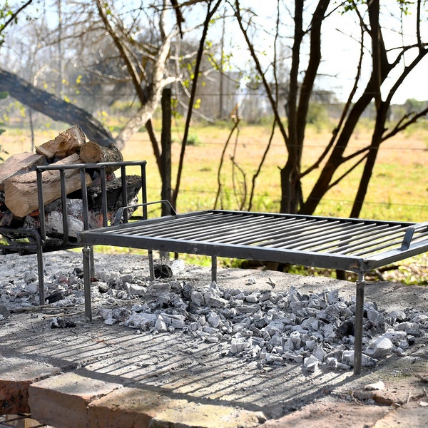 Argentine Iron Grill Set Asado Parrilla Argentina Grill + Brazier, Outdoor Kitchen, Open Fire Cooking