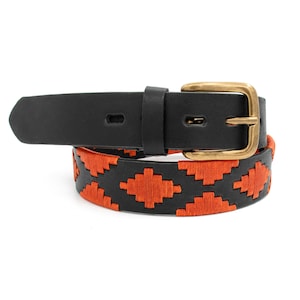Braided leather, Polo, Embroidered, Gaucho, Western, Argentinian, Groomsmen belt