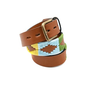 Embroidered Belt, Gaucho belt, Polo belt, Leather belt, Argentinian belt, Argentinian polo belt unisex