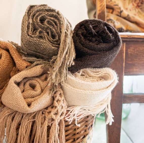 Cream Llama Wool Blanket Handwoven and Hand dyed Etsy
