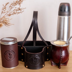 Gourd Mate Set with Mate Set Bag, Yerba Mate Container, Straw and Vacuum Bottle
