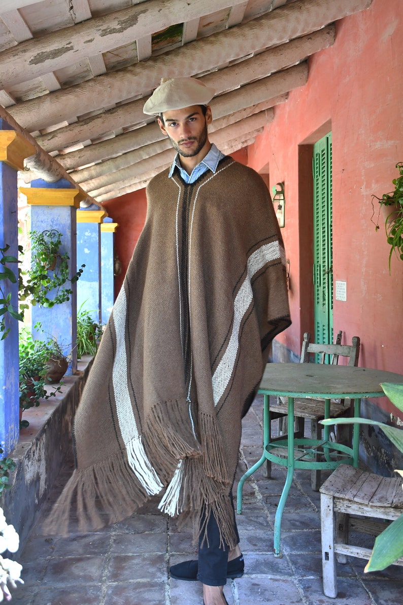 Llama Wool Knitted Poncho Unisex Argentinian Poncho - Etsy