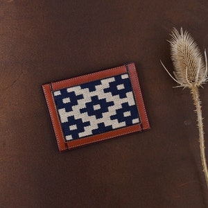 Thin Woven Minimalist Small Leather Wallet Business Credit Card Holder image 7