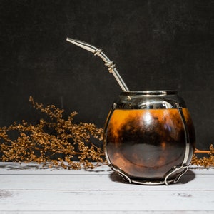 Mate gourd size, Yerba Mate gourd and Nickel Silver , Mate Gourd, Mate Bombilla, Yerba mate mug, Mate Cup, Straw, Argentinian tradition