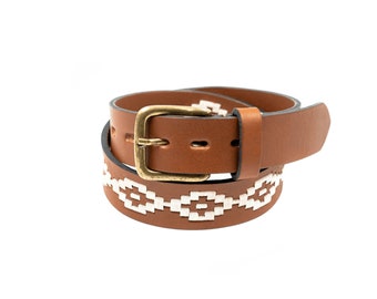 Embroidered Belt, Gaucho belt, Polo belt, Leather belt, Argentinian belt, Argentinian polo belt unisex