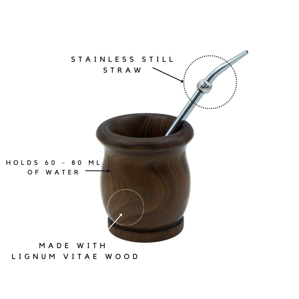 Tazza Mate Ruikcoll, set di tazze da tè Mate, tazza Yerba Mate in acciaio inossidabile con cannuccia in acciaio inossidabile e spazzola per la pulizia, per caffè, Mate, tè alla frutta (Nero