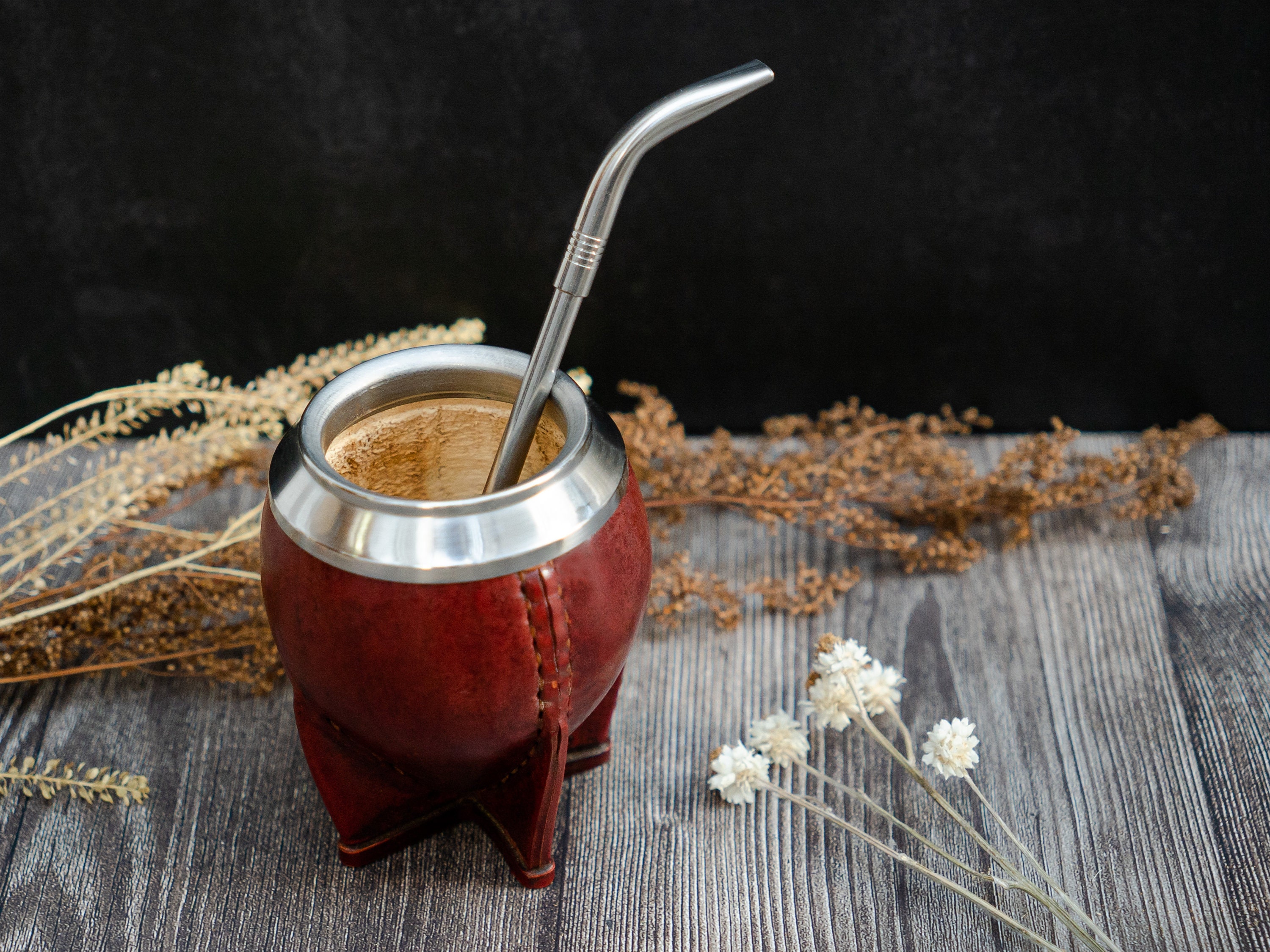 Mate Gourd , Leather Mate Cup , Argentinian Mate , Torpedo