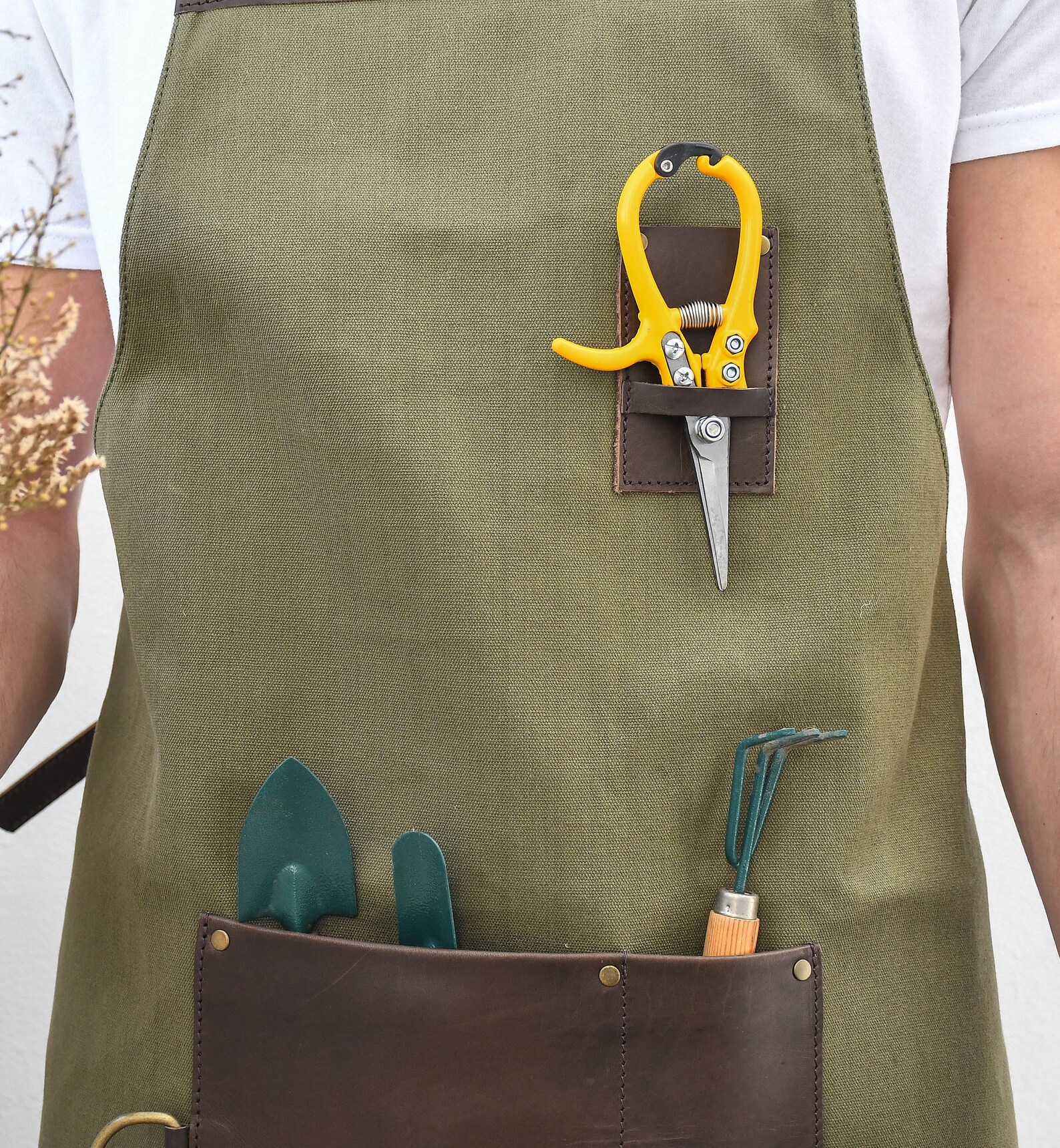 Leather Gardening Apron Crossback Garden Florist Gardener Etsy