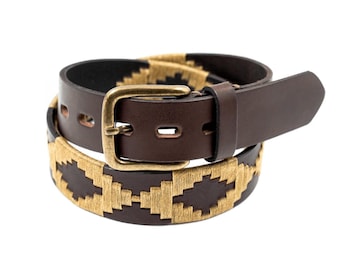 Bestickter Gürtel, Gaucho Gürtel, Polo Gürtel, Ledergürtel, argentinischer Gürtel, argentinischer Polo Gürtel unisex