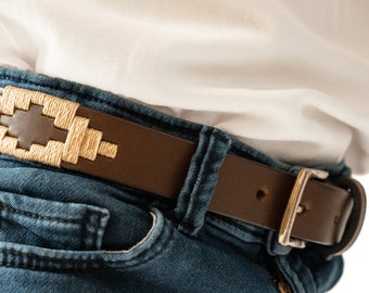 Kids Embroidered Belt, Gaucho belt, Polo belt, Leather belt, Argentinian belt, Argentinian polo belt unisex