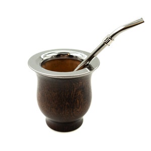 Wooden Mate Gourd Cup, Yerba mate gourd, Mate, Bombilla , Yerba mate cup image 3