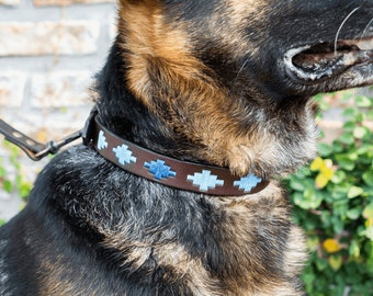 Leather dog collar Ombu model