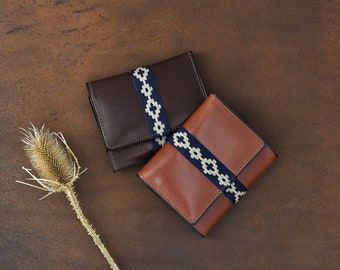 Unisex Premium Woven Trifold Wallet Hand Made Lightweight Vegetable-Tanned Leather Wallet | Unisex