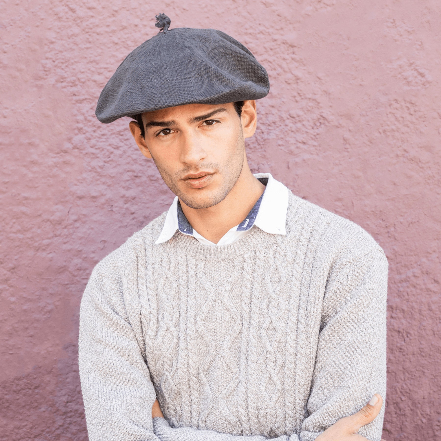 6158 Unisex Beret Gaucho Hat Traditional Hat From Argentina (gray) Unisex Beret, Gaucho Hat, Traditional Hat From Argentina - Etsy main image 3