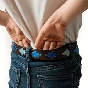 Kids Embroidered Belt, Gaucho belt, Polo belt, Leather belt, Argentinian belt, Argentinian polo belt unisex