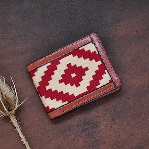 Billetera Guarda Pampas Cuero de vaca Premium, Hecha a mano, Teñida a base vegetal, Unisex