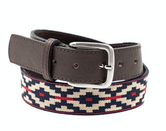 Ceinture polo tissée de qualité supérieure Guarda Pampas | Ceinture polo en cuir tanné végétal léger fabriquée à la main | Ceinture unisexe