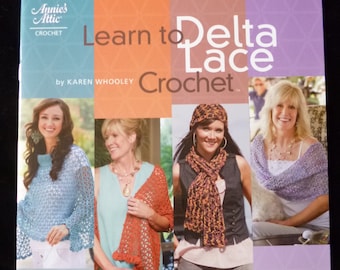 Leer Delta Lace Crochet - NIEUW maar ONPERFECT vanwege winkeldisplay - Haaktechniek & Patroonboek van Annie's Crochet