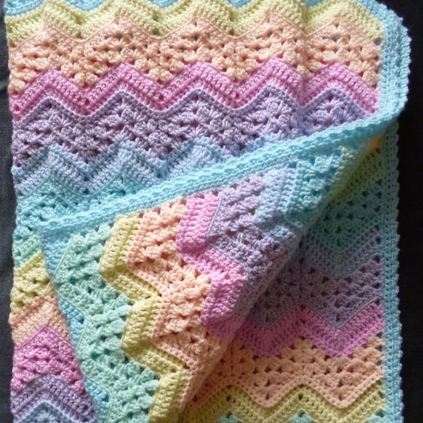 Rainbow Crochet Blanket Etsy