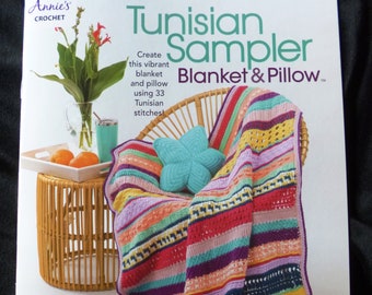 Tunisian Sampler Blanket and Pillow Crochet Pattern Book by Rohn Strong