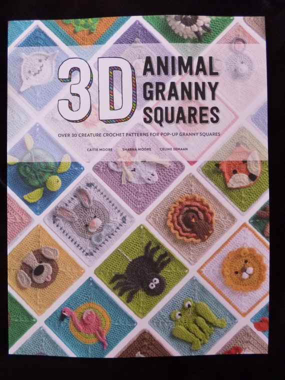 3D Animal Granny Squares Crochet Pattern Book of Over 30 Creature