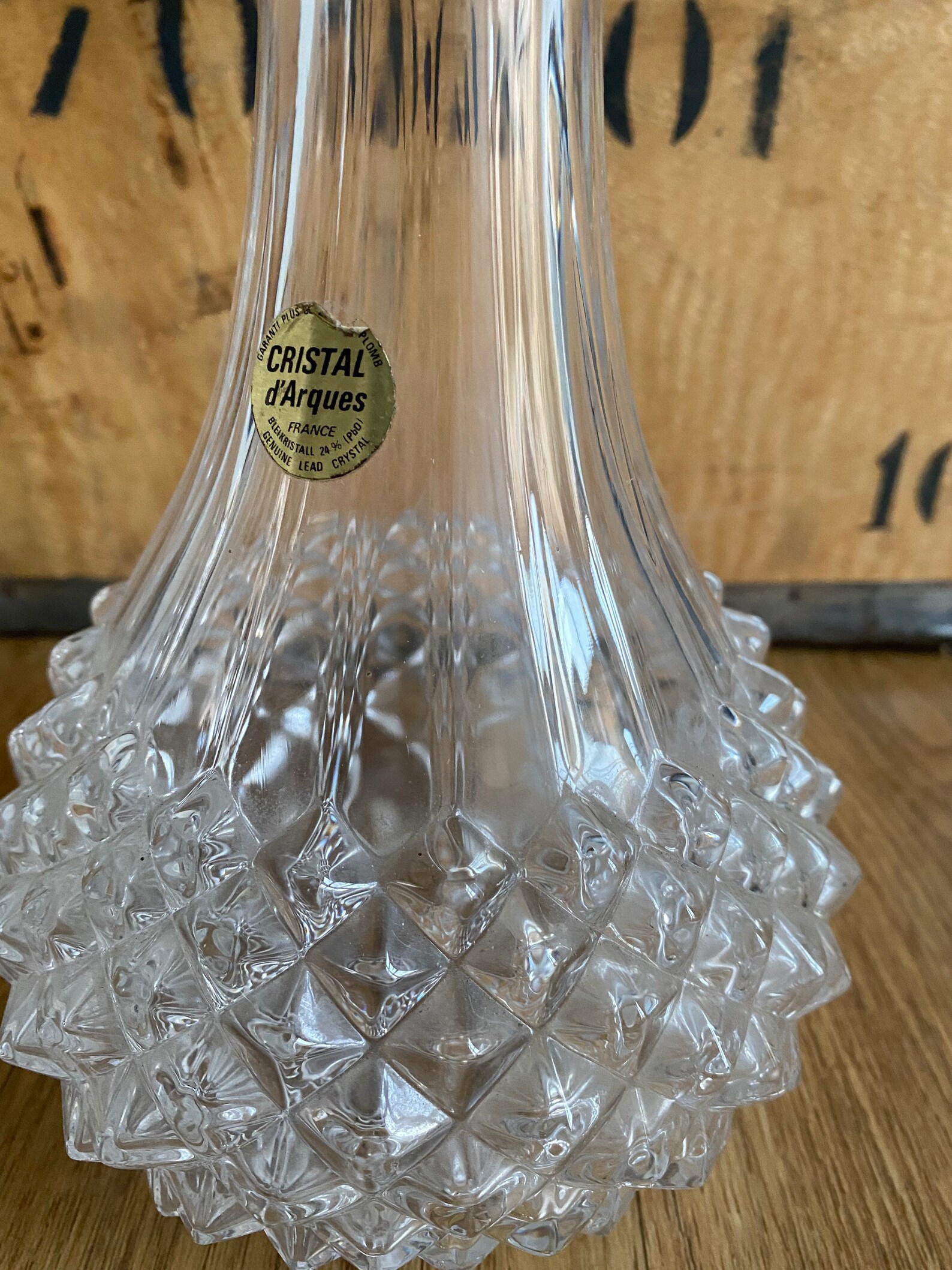 Vintage Lead Crystal Decanter CRISTAL D'ARQUES Carafe Etsy