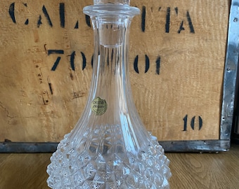 Vintage lead crystal decanter, CRISTAL D'ARQUES carafe