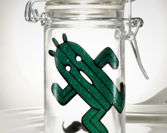 Stache / Stash Jar "Cactuar - Glitter Edition"  **2 Sizes available**