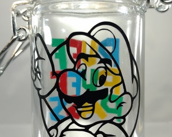 Stache / Stash Jar "Mario Puff, Puff, Pass" (3 Sizes Available)