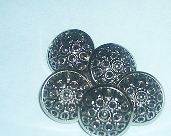 Lot de 5 boutons bijoux argent 1/2 boules 15 mm