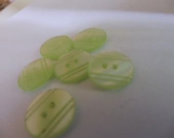 Lot de 6 petits boutons brillants vert clair 14 mm