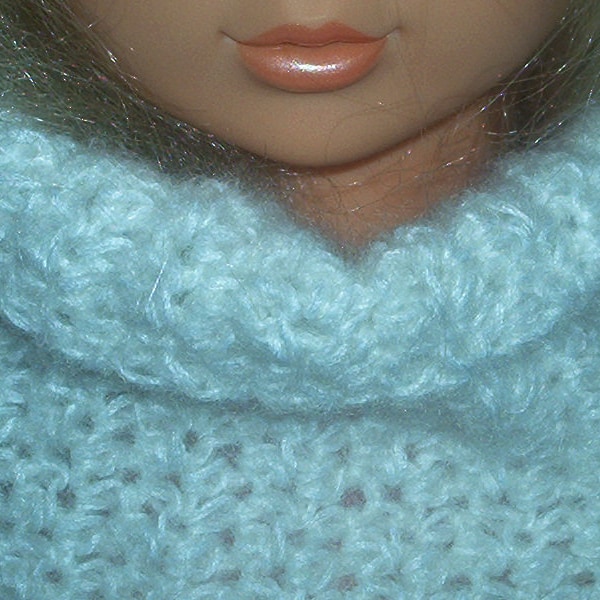 Snood col fait main en laine mohair blanche