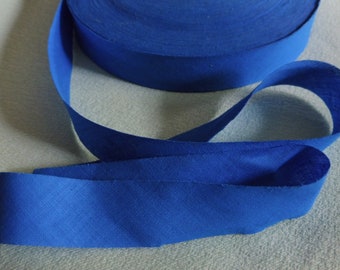 Biais plat ruban bleu coton 22 mm lot de 2 mètres