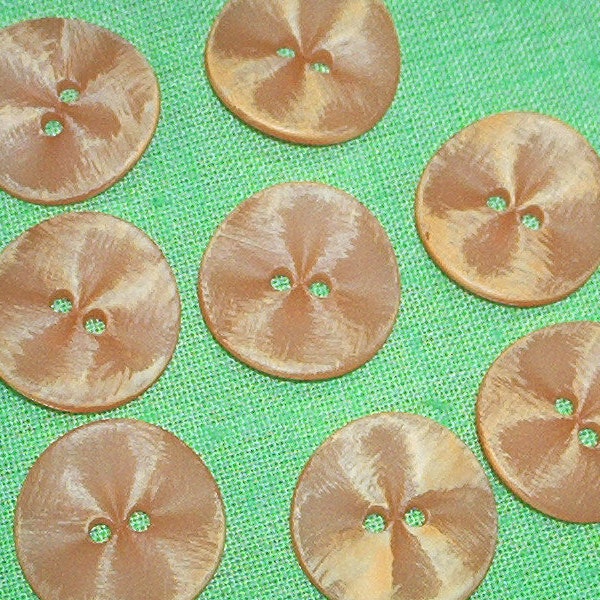 Lot de 5 boutons originaux orange pâle 20 ou 22 mm