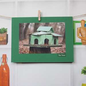 Cartão de aniversário, Nova casa, Nova casa, Casa de pássaros, Marido, Esposa, Amigo, Personalizado, Em branco, Saudação, Verde