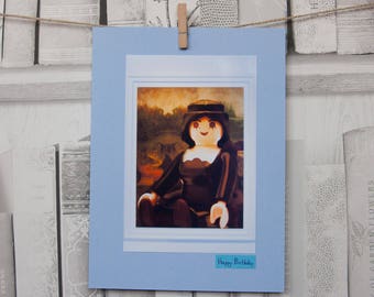 Carte Danniversaire Mona Lisa Da Vinci Playmobil Femme Etsy France
