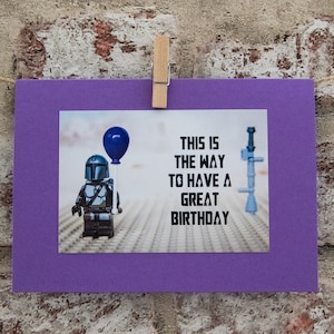 Carte d'anniversaire, mari, femme, ami, personnalisée, vierge, salutation, carte, Mandalorian, Mando, Star Wars, c'est la voie à suivre