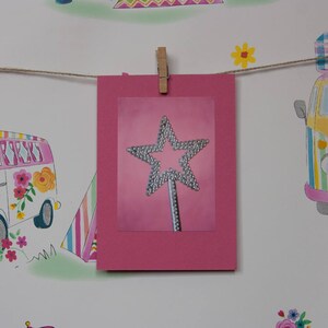 Carte d'anniversaire, Fée, Baguette magique, Sparkle, Fille, Fille, Femme, Ami, Personnalisé, Vide, Salutation, Rose