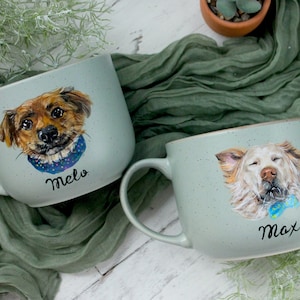 Custom Pet portrait Mug 19oz,realistic hand painted pet painting,cat dog portrait,gift for coffee lover pet lover,animal painting on ceramic