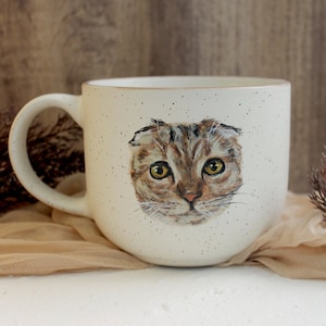 Custom Pet portrait Mug 19oz,realistic hand painted pet painting,cat dog portrait,gift for coffee lover pet lover,animal painting on ceramic