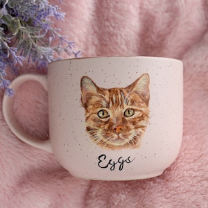 Custom Pet portrait Mug 19oz,realistic hand painted pet painting,cat dog portrait,gift for coffee lover pet lover,animal painting on ceramic