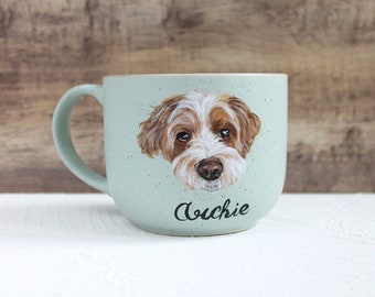 Custom Pet portrait Mug 16oz,realistic hand painted pet painting,cat dog portrait,gift for coffee lover pet lover,animal painting on ceramic