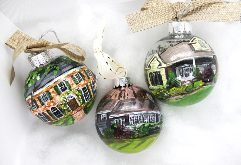 Custom home ornament-house portrait painting-etsy's pick-Housewarming gift-new home-first house- closing gift-realtor's gift