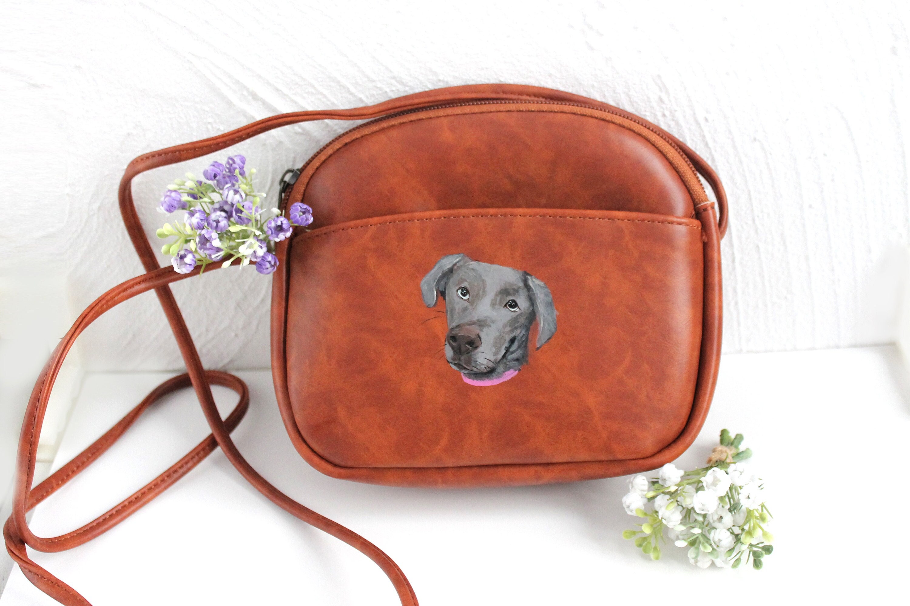 Unconditional Love in A Furry Bag - Dog & Cat Personalized Custom Leather Handbag - Gift for Pet Owners, Pet lovers, with Strap - Pawfect House