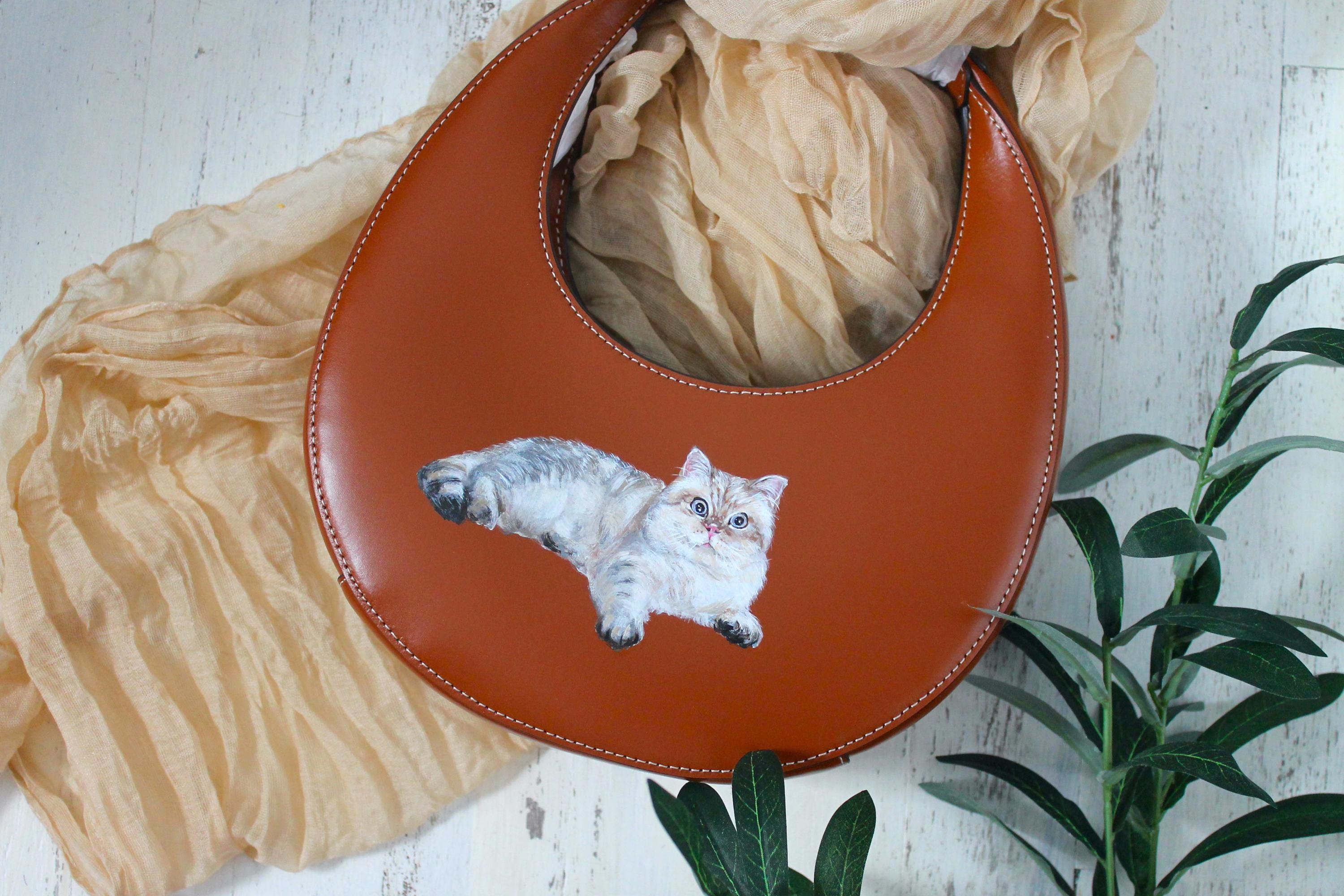 Custom Pet portrait purse|realistic hand painted pet painting|cat dog portrait|gift for pet lover|animal painting on bag