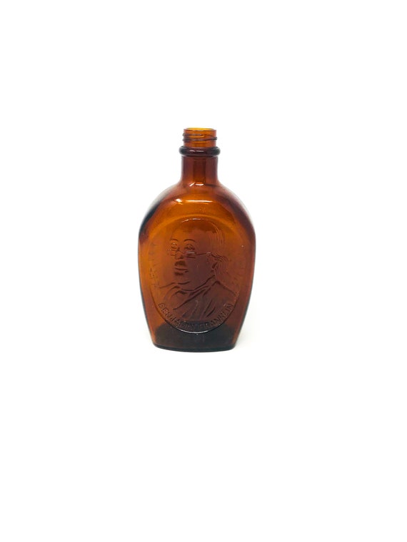 Benjamin Franklin Log Cabin Syrup Vintage Bottle Syrup Etsy