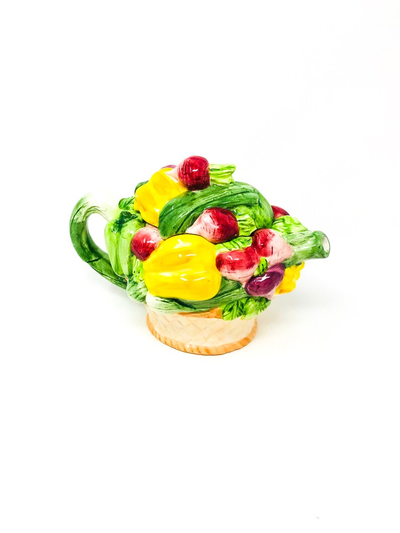 Vintage Teapot Vegetable Decor Vegetable Teapot Home Decor Kitchen Decor Kitchenware Gift Ideas Kitchen Kitsch Gifts for Her