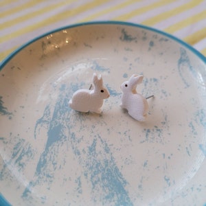 Polymer Clay Earrings | Clay Earrings | Clay Stud Earrings | Bunny Studs | Bunny Earrings | Easter Earrings