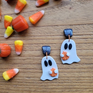 Clay Ghost Earrings | Ghost Earrings | Glow in the dark earrings | Ghost Clay Earrings | Halloween Earrings