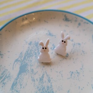 Polymer Clay Earrings | Clay Earrings | Clay Stud Earrings | Bunny Studs | Bunny Earrings | Easter Earrings